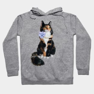 Glamorous Longhair Calico Cat with Pearls Hoodie